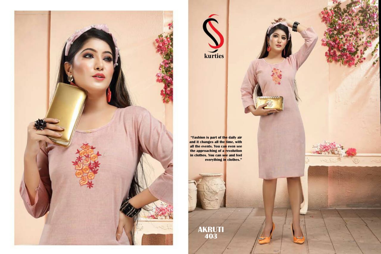 SS Akruti 4 Handloom Cotton Straight Cut Kurtis